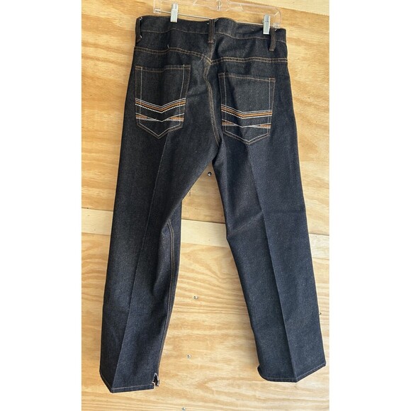 Urban Label Jeans Mens 36x31 Blue Denim Dark Wash Embroidered Straight 36W 31L - Picture 3 of 4